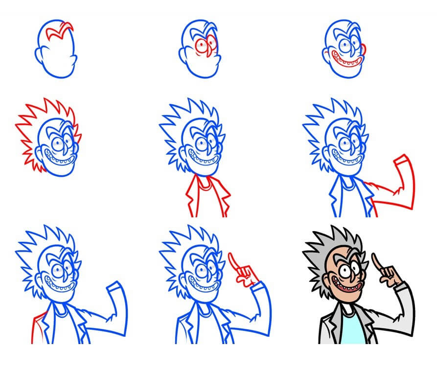 Desenhos de Rick tem uma ideia