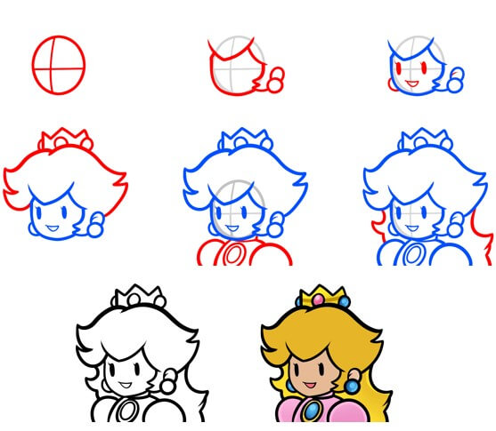 Desenhos de Rosto da Princesa Peach