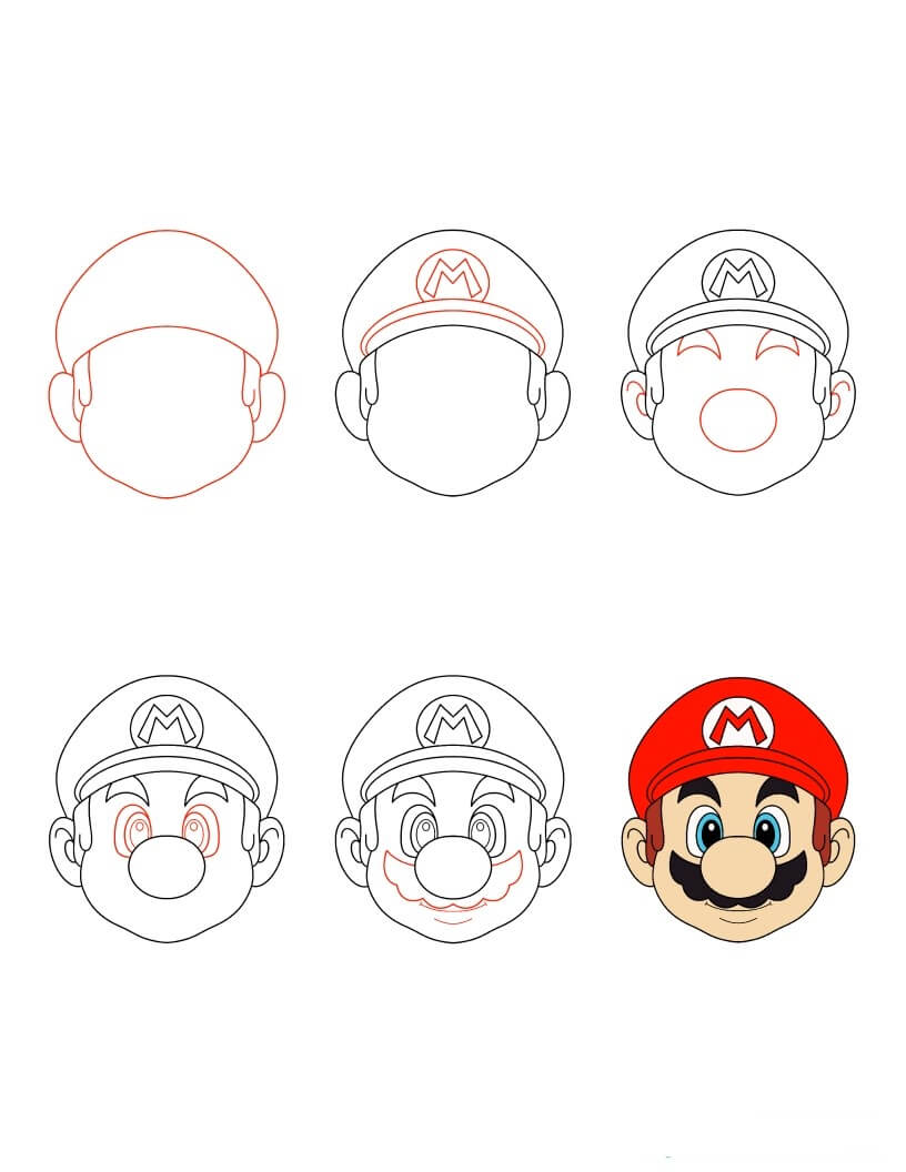 Desenhos de Rosto do Mario grátis