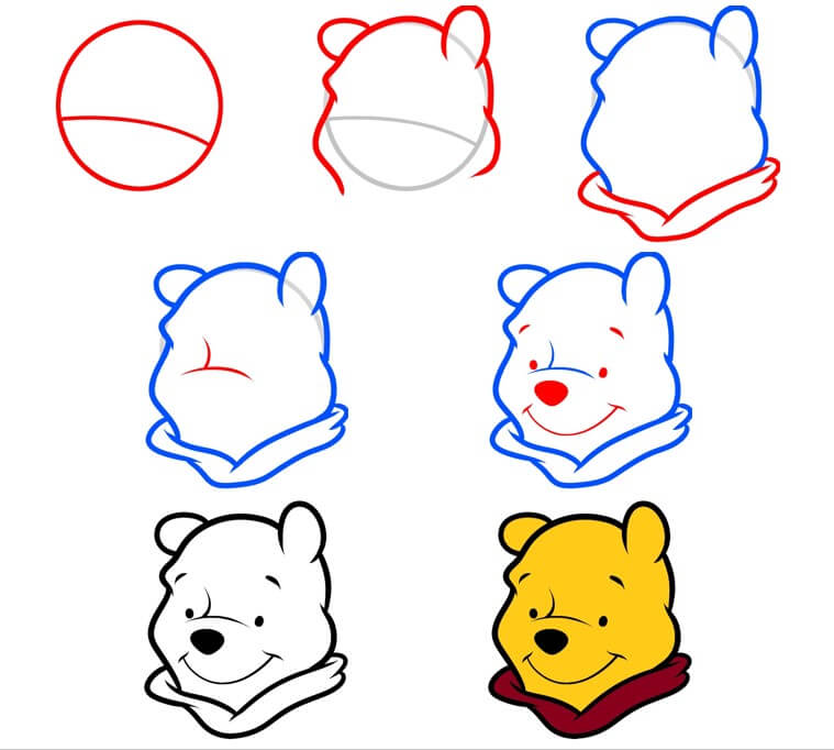 Desenhos de Rosto do Ursinho Pooh