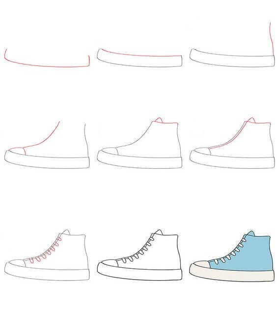 Desenhos de Sapatos Azuis