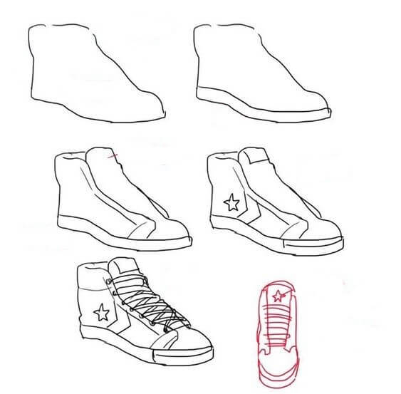 Desenhos de Sapatos com estrela