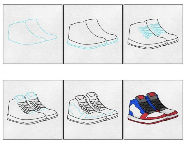 Desenhos de Sapatos Tênis
