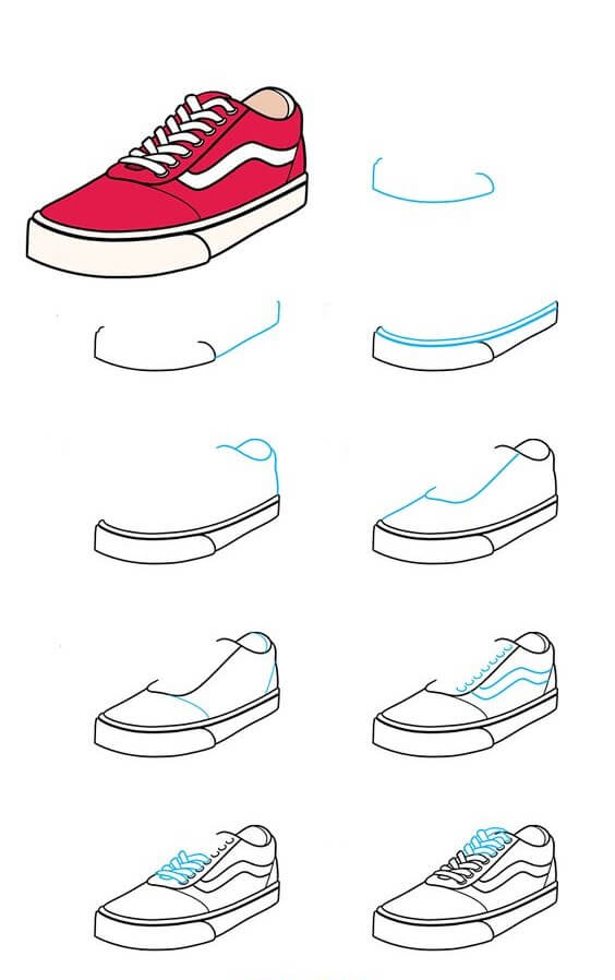Desenhos de Sapatos vermelhos