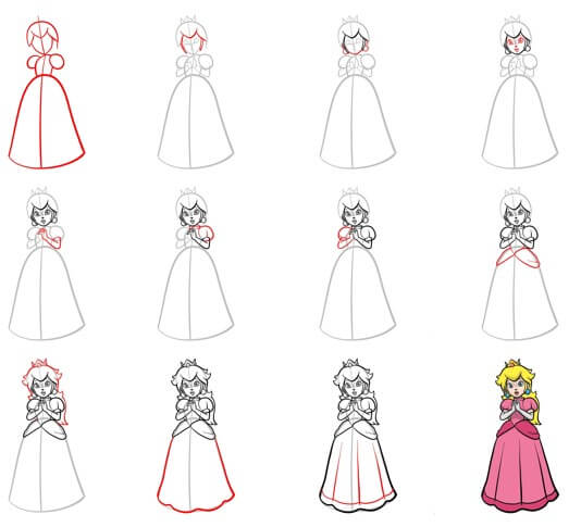 Desenhos de Suporte da Princesa Peach