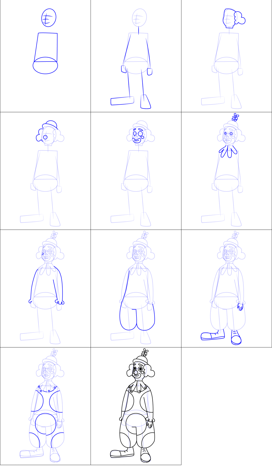 Desenhos de Suporte de palhaço simples