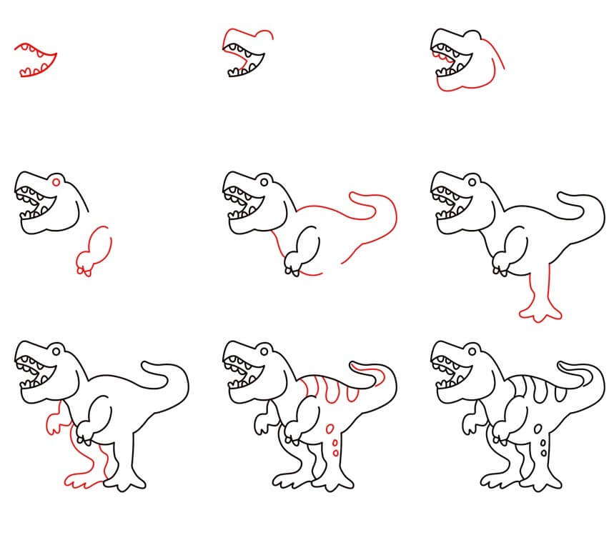 Desenhos de T-Rex fácil