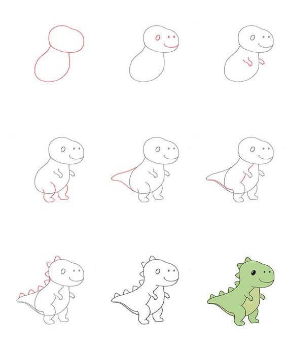 Desenhos de T-Rex fofo