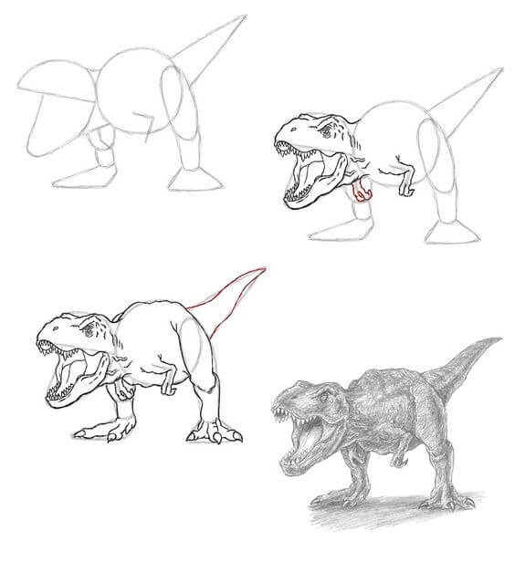 Desenhos de T-Rex irritado