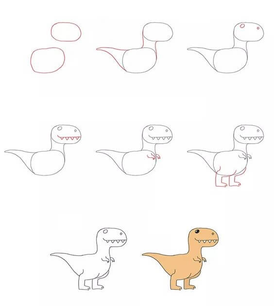 Desenhos de T-Rex muito simples