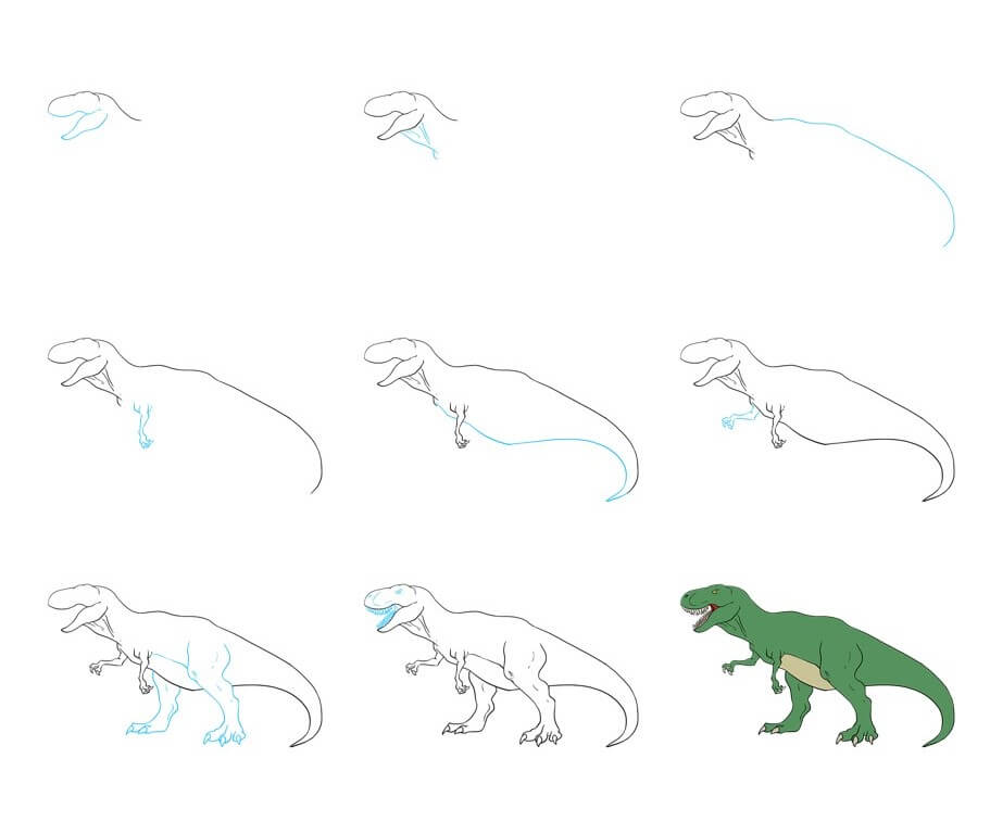 Desenhos de T-Rex Verde