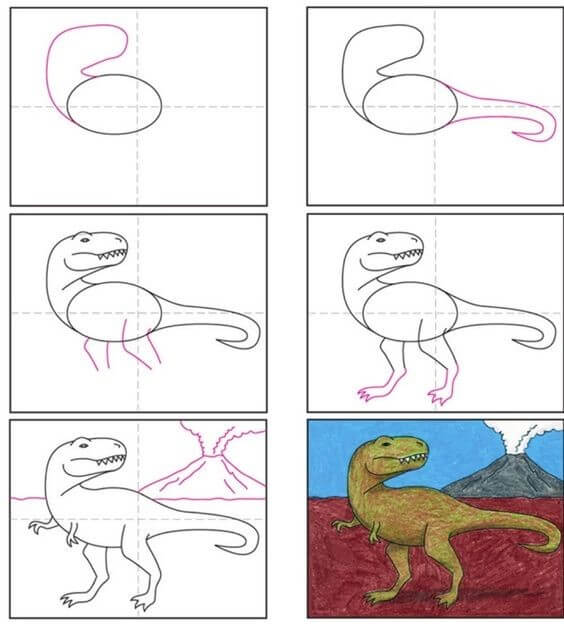 Desenhos de Tinta T-Rex