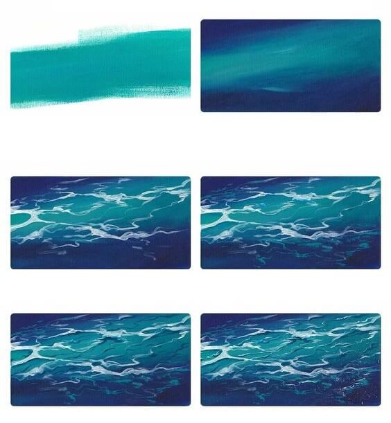 Desenhos de Tons de azul oceano