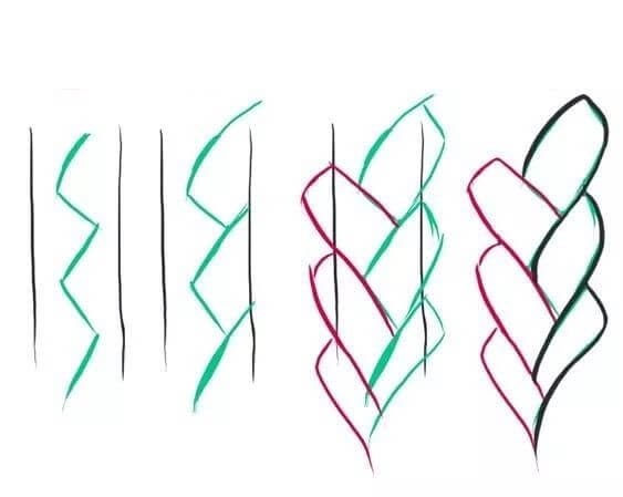Desenhos de Trança de duas cores