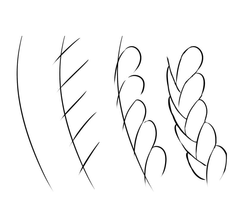 Desenhos de Trança diagonal simples