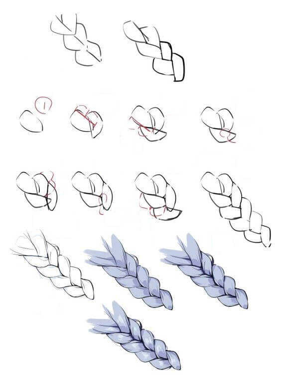 Desenhos de Trança em camadas