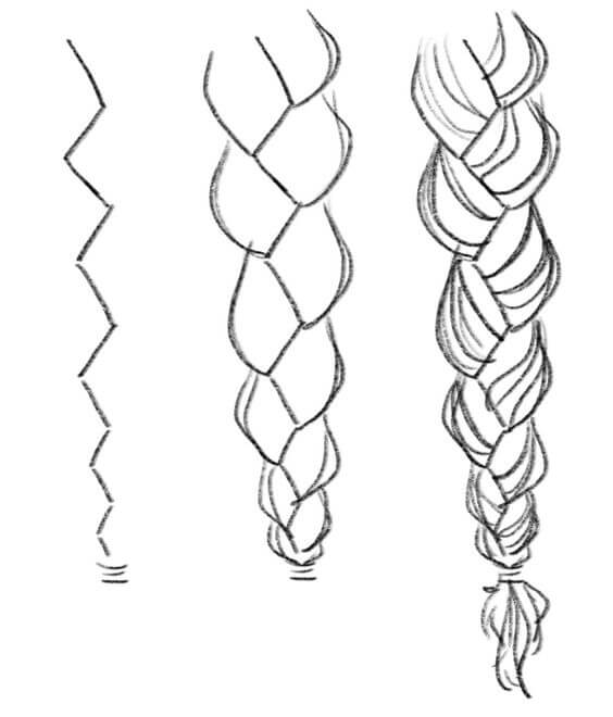Desenhos de Trança espinha de peixe torcida