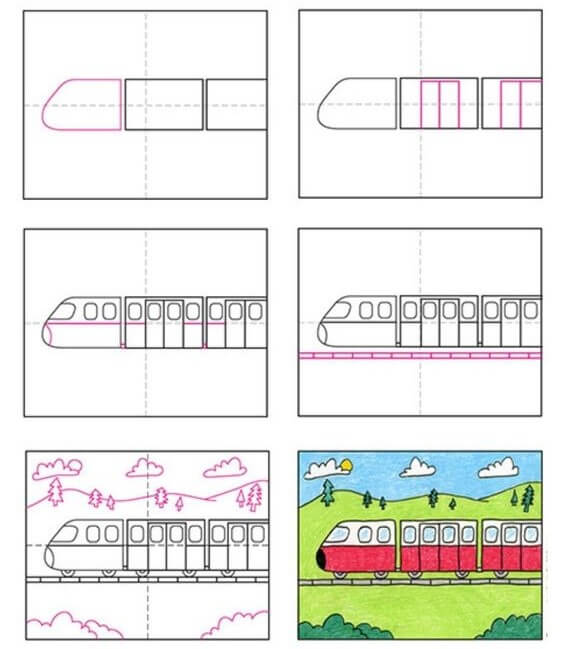 Desenhos de Trem e montanha