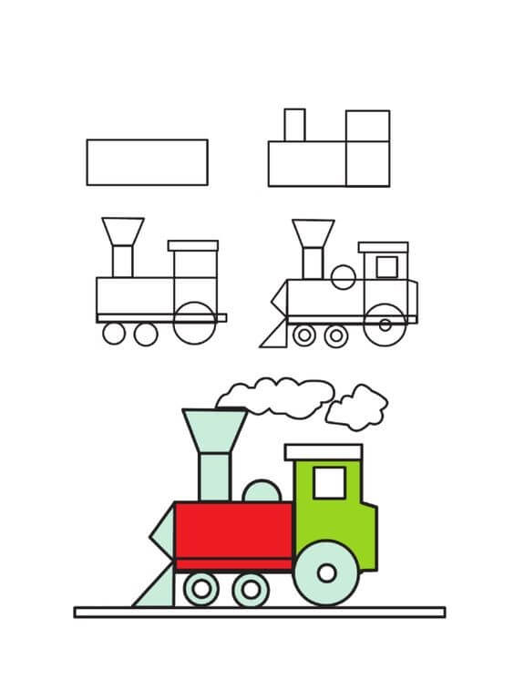 Desenhos de Trem geométrico