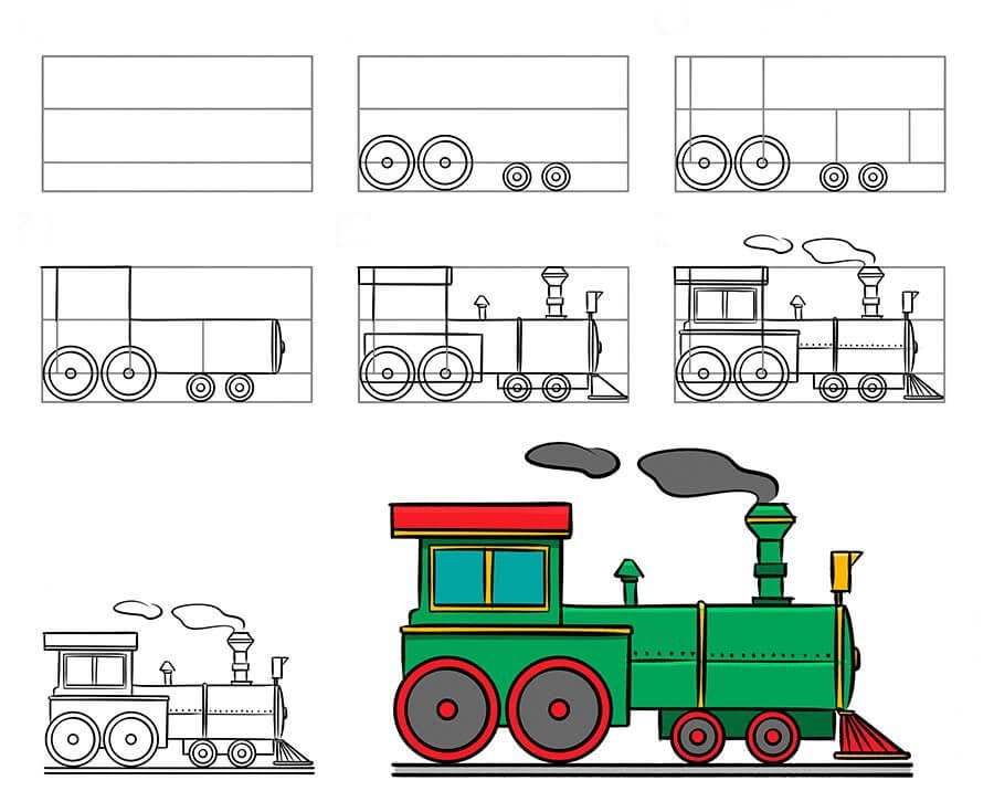 Desenhos de Trem verde