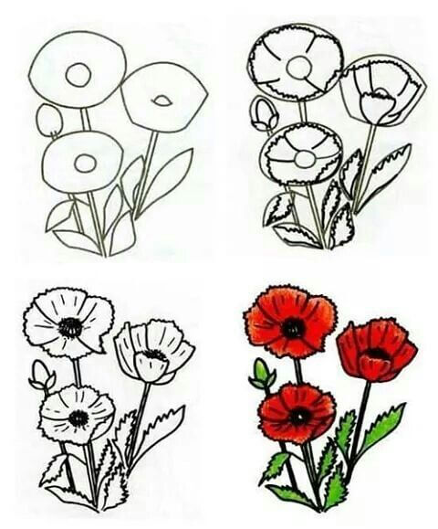 Desenhos de Três Flores