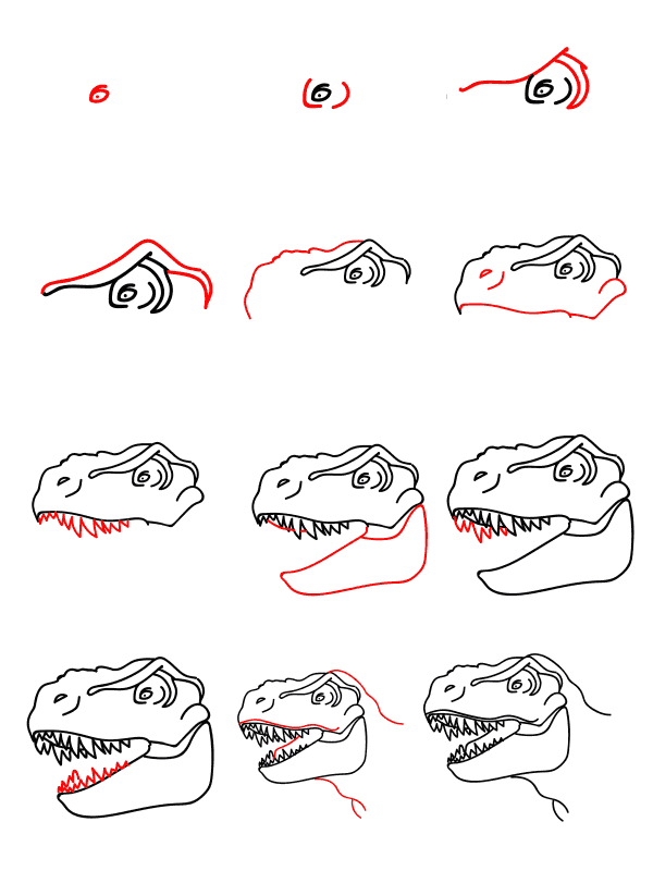 Desenhos de Tyrannosaurus head