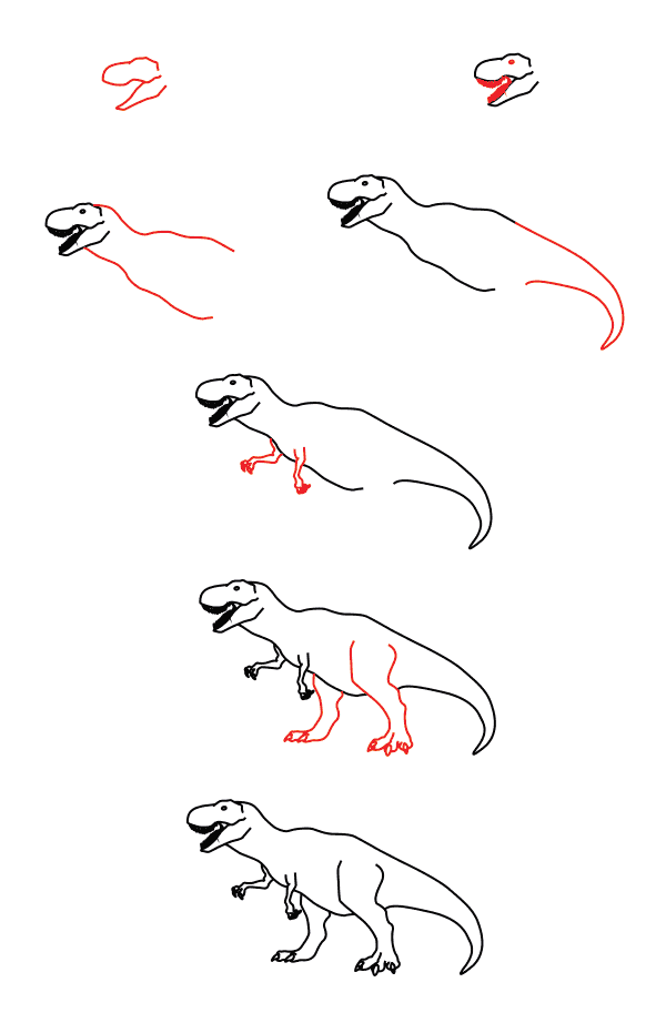 Desenhos de tyrannosaurus-tutorial