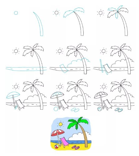 Desenhos de Uma praia de sonho