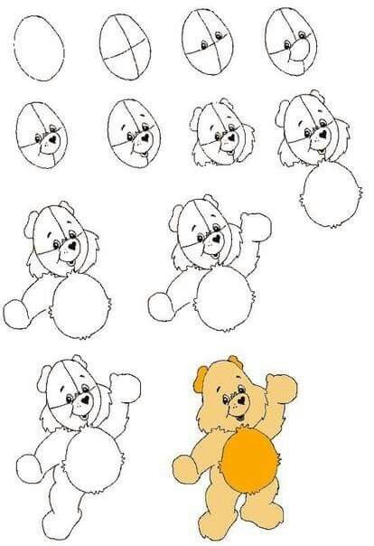 Desenhos de Ursinho de pelúcia acenando