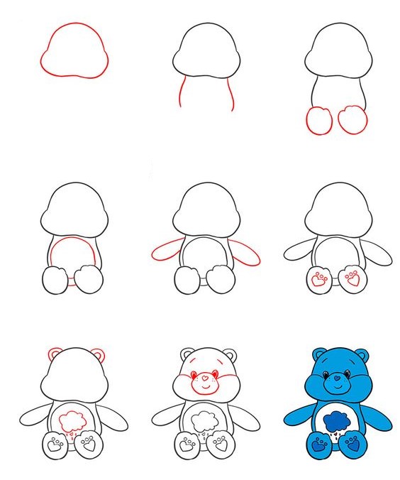 Desenhos de Ursinho de pelúcia azul