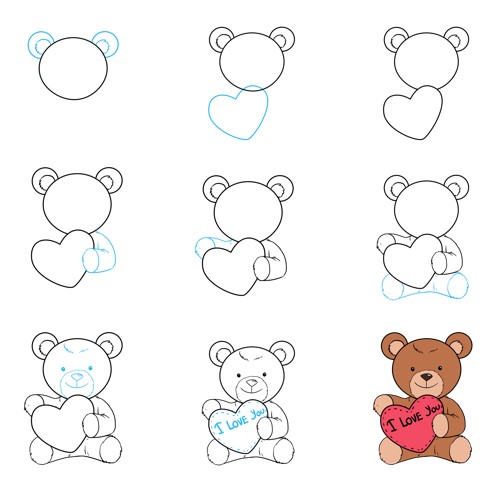 Desenhos de Ursinho de pelúcia Coração