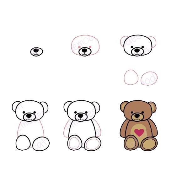 Desenhos de Ursinho de pelúcia Coração imagem