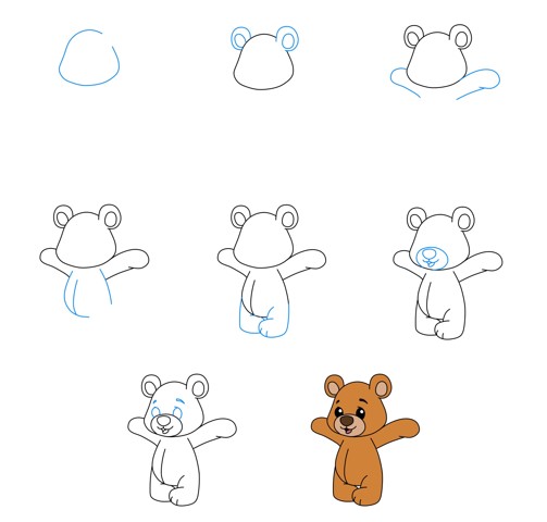 Desenhos de Ursinho de pelúcia de braços abertos