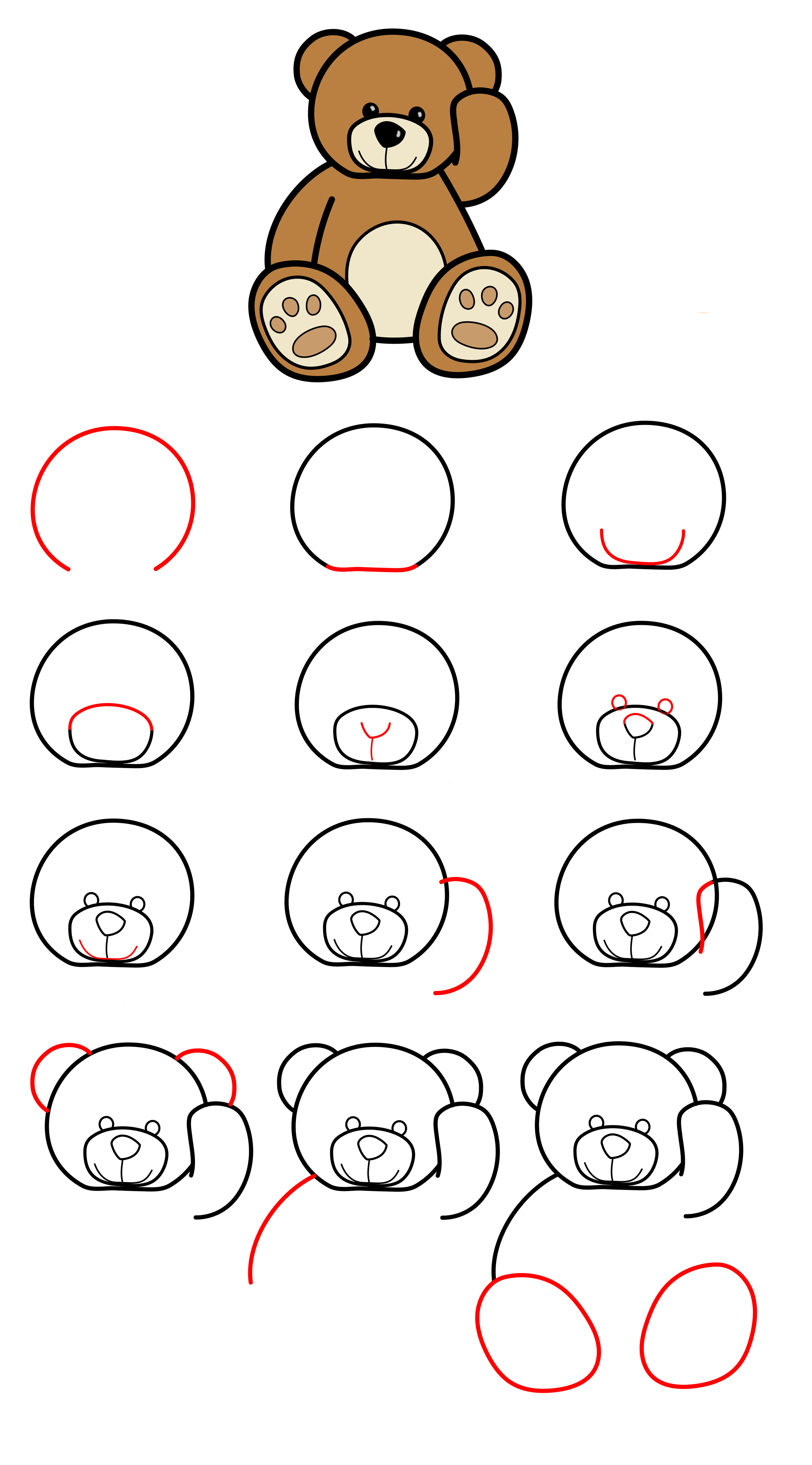 Desenhos de Ursinho de pelúcia fofo