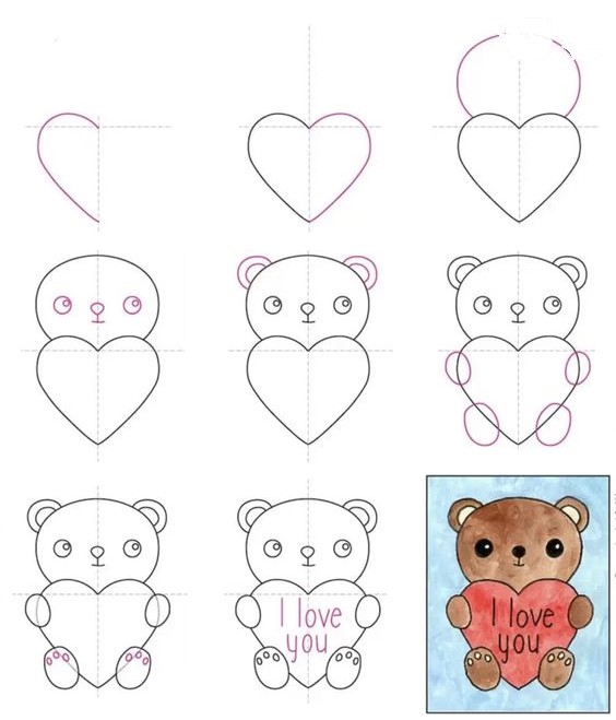 Desenhos de Ursinho de pelúcia para o amor