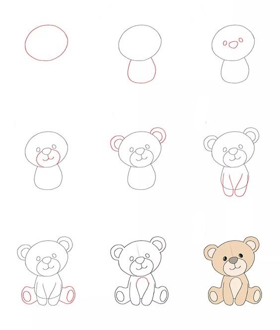Desenhos de Ursinho de pelúcia pequeno