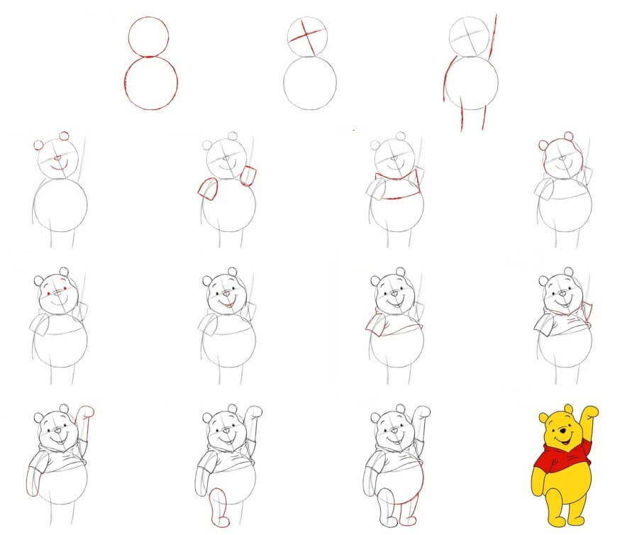 Desenhos de Ursinho Pooh acenando