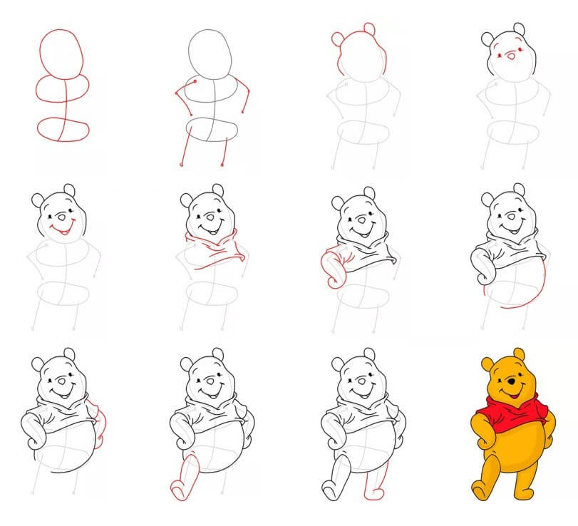Desenhos de Ursinho Pooh fácil