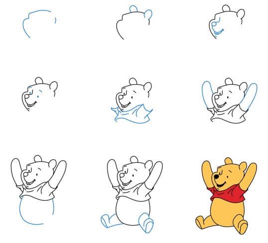 Desenhos de Ursinho Pooh feliz
