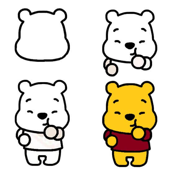 Desenhos de Ursinho Pooh muito fácil