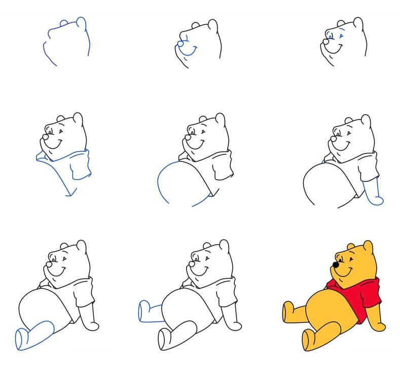 Desenhos de Ursinho Pooh preguiçoso