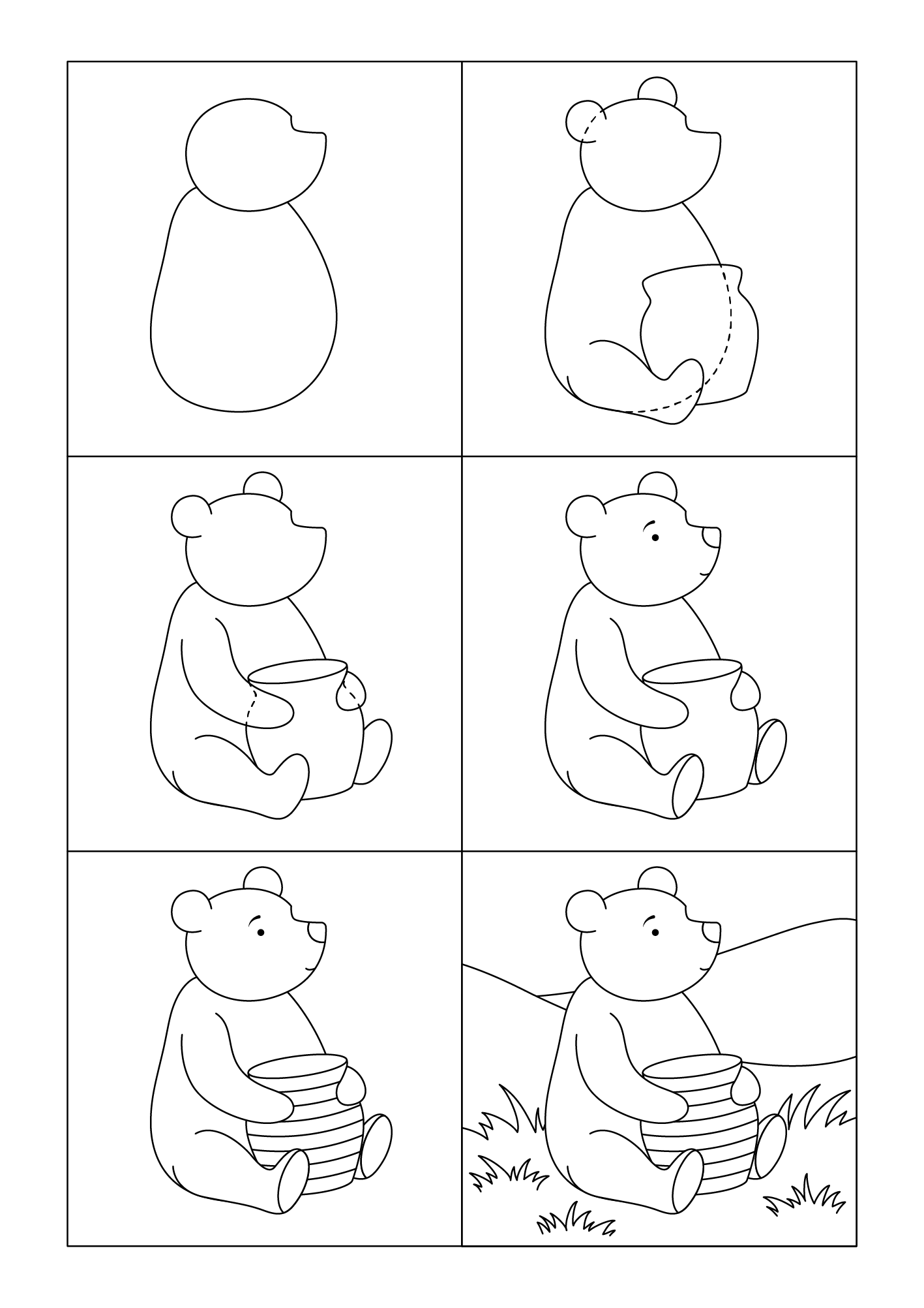 Desenhos de Ursinho Pooh simples