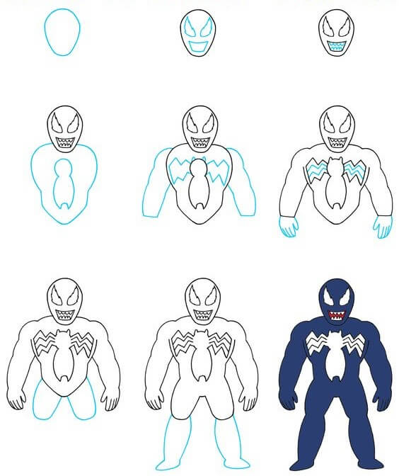Desenhos de Venom Azul