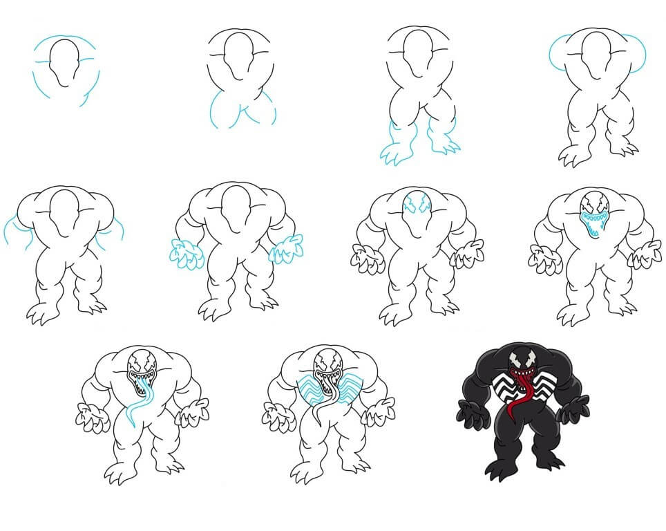 Desenhos de Venom gritou