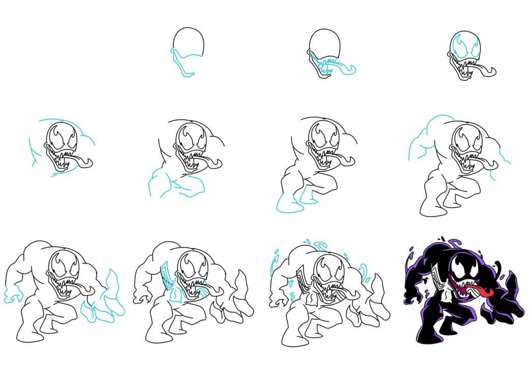 Desenhos de Venom luta