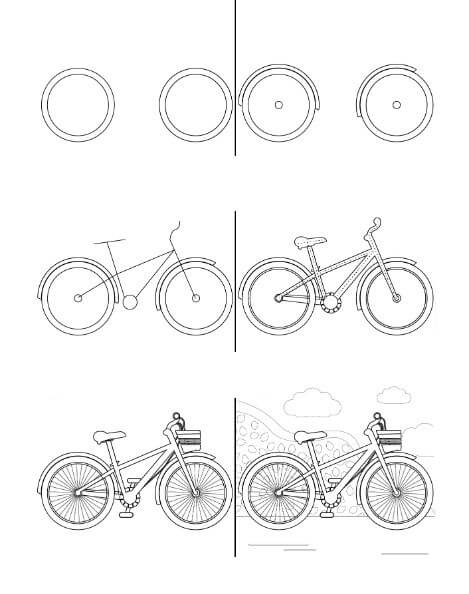Desenhos de Verão de bicicleta