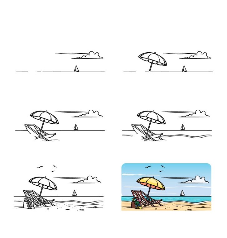 Desenhos de Verão na praia