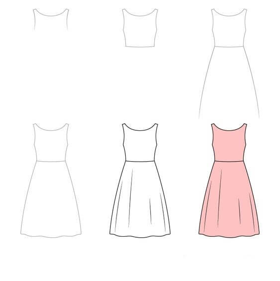 Desenhos de Vestido básico