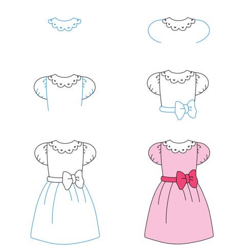 Desenhos de Vestido infantil fácil