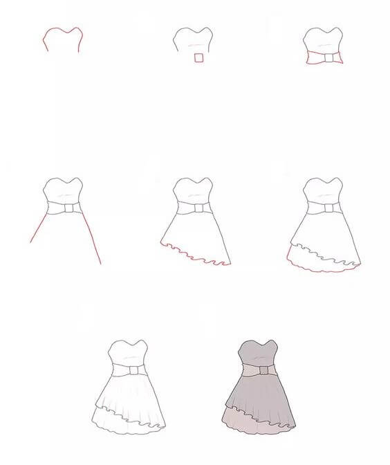 Desenhos de Vestido livre